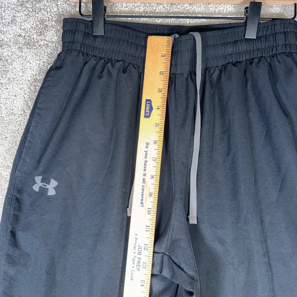 Under Armour Men's M Black Track Pants Elastic Waist Drawstring Ankle Zip